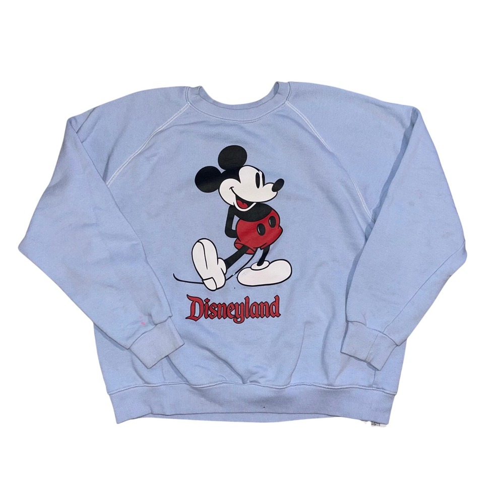 Disney Parks Disneyland Mickey Mouse Light Blue Raglan Sweatshirt Mens Large
